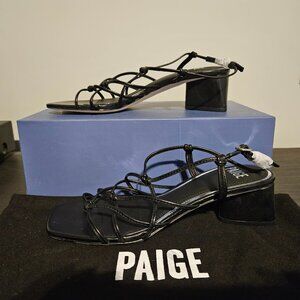 Paige Strappy Black Sandals with dust bag, Sz 7 - NWOB